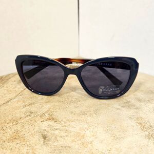 Cole Haan Women's Sunglasses C6154 90 Cat Eye Navy Honey New
